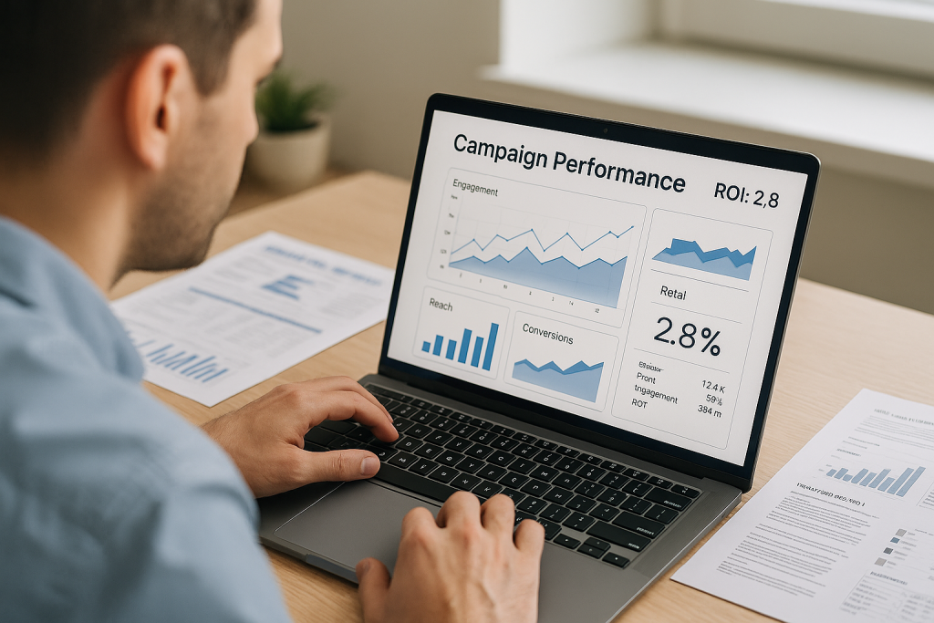 Using a influencer tool on laptop