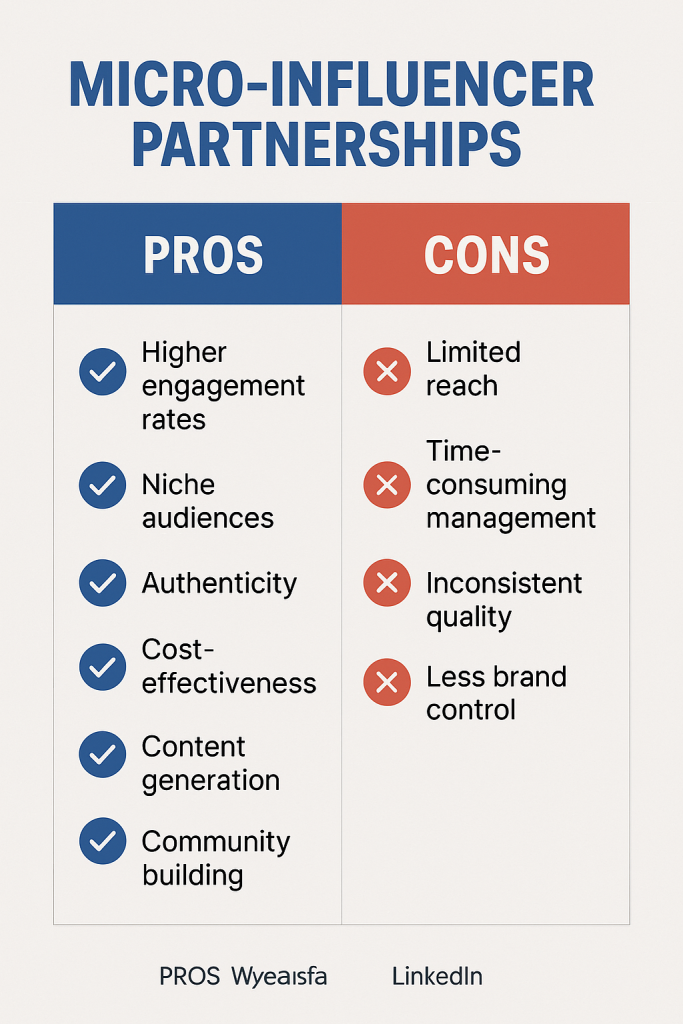 microinfluencer marketing pros and con grapic